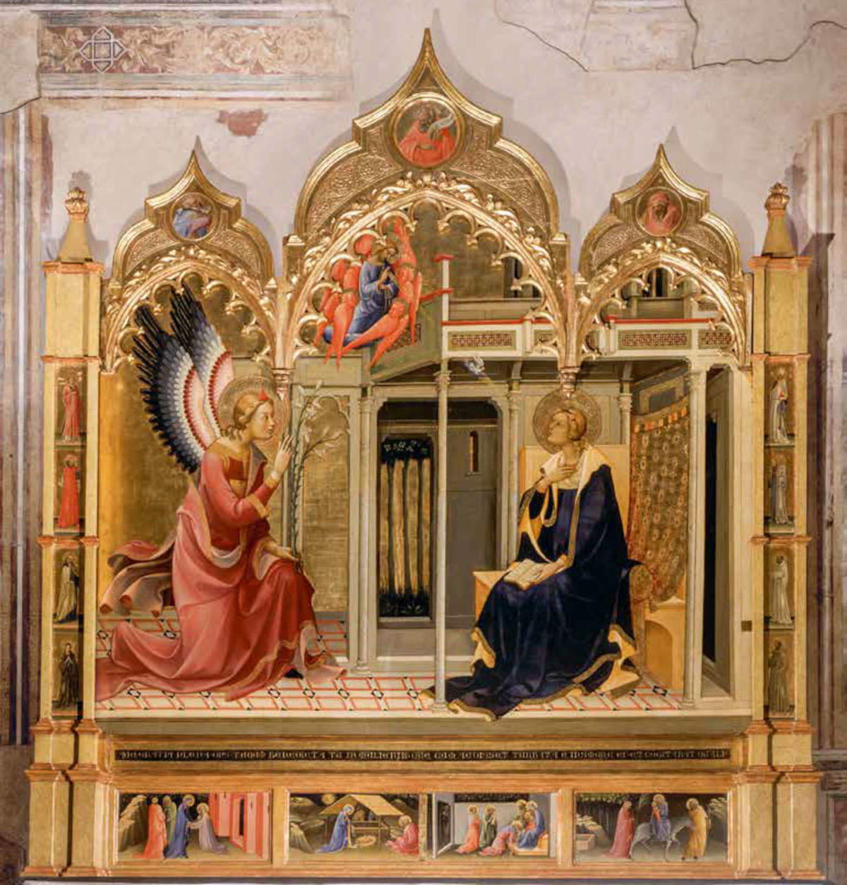 Lorenzo Monaco, Pala Bartolini Salimbeni (1420 circa; Tempera e oro su tavola; 305 × 283 cm; Firenze, Chiesa di Santa Trinita, cappella Bartolini Salimbeni) Lorenzo Monaco, Pala Bartolini Salimbeni (1420 circa; Tempera e oro su tavola; 305 × 283 cm; Firenze, Chiesa di Santa Trinita, cappella Bartolini Salimbeni)