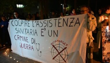 Serata di presidi agli ospedali per la Palestina