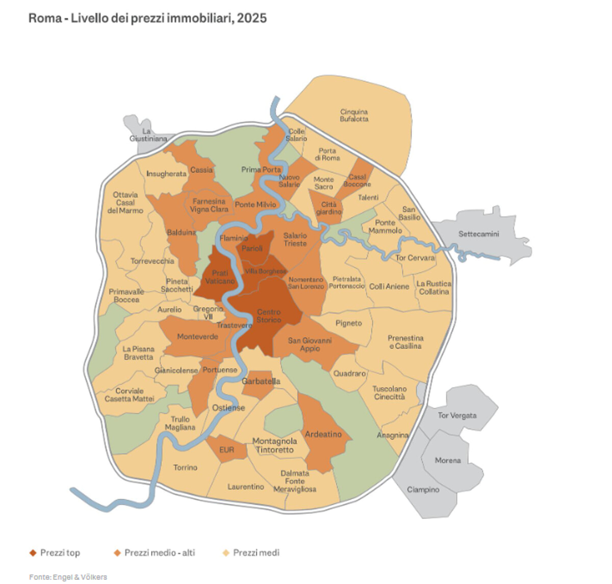 mappa prezzi immobiliari roma 2025