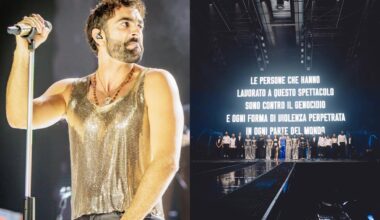 Marco Mengoni in tour: “Chi ha lavorato a questo spettacolo è contro il genocidio a Gaza”