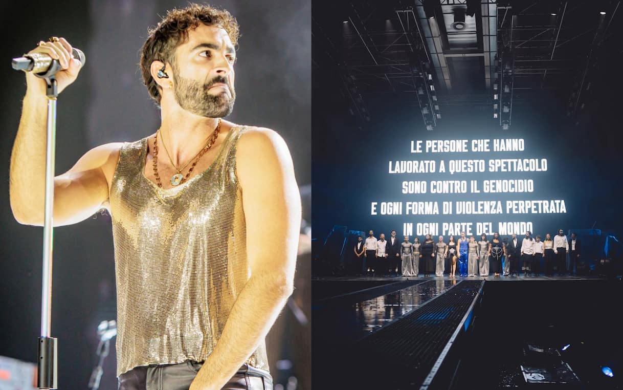 Marco Mengoni in tour: “Chi ha lavorato a questo spettacolo è contro il genocidio a Gaza”