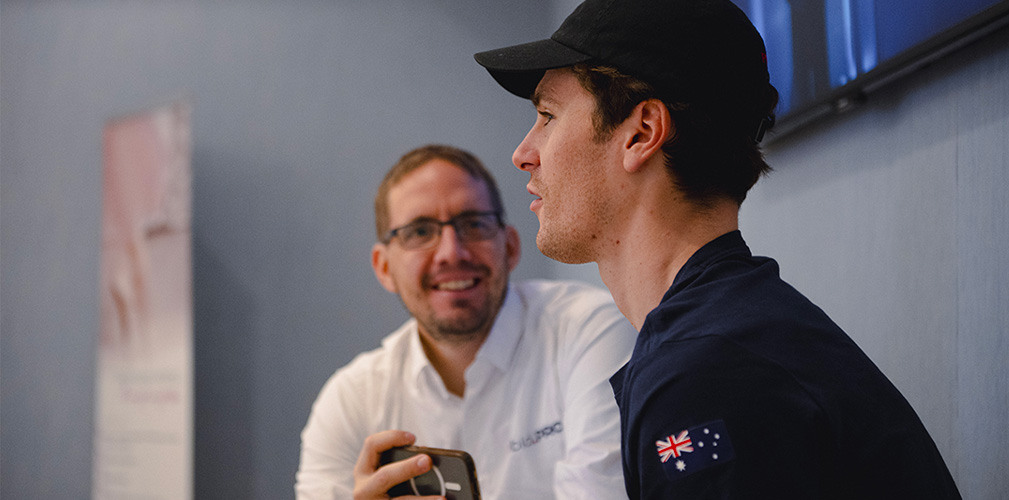 Abbiamo incontrato Schmid a Torino, durante le visite della Jayco-AlUla al Centro Irriba (foto Matteo Secci)