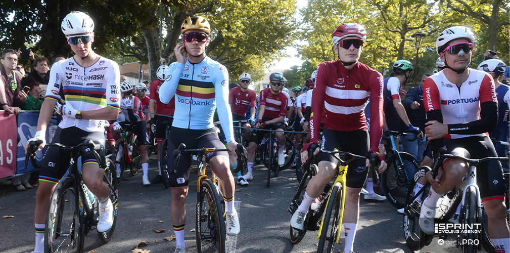 Campionati europei Drome et Ardeche 2025, alla partenza Tadej Pogacar, Remco Evenepoel, Jonas Vingegaard, Joao Almeida