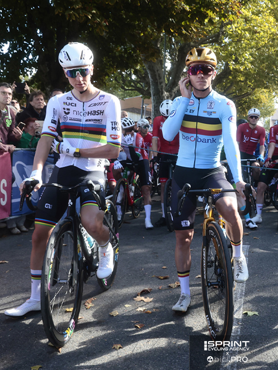 Campionati europei Drome et Ardeche 2025, alla partenza Tadej Pogacar, Remco Evenepoel