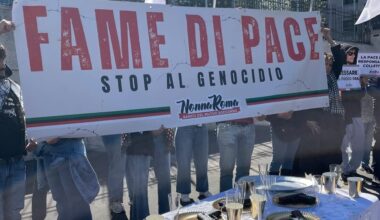 "Fame di pace", flash mob davanti alla Fao per chiedere lo stop al genocidio in Palestina