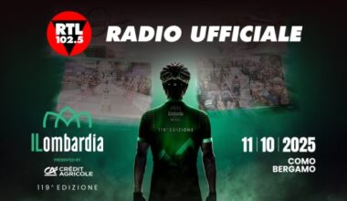 RTL 102.5 è la radio ufficiale de Il Lombardia: sabato 11 ottobre 2025 partenza da Como e arrivo a Bergamo