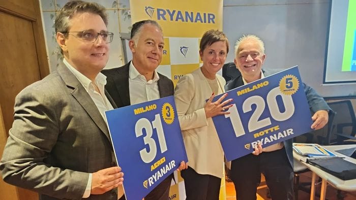 «Crescita record di Ryanair, 65 milioni di passeggeri trasportati»