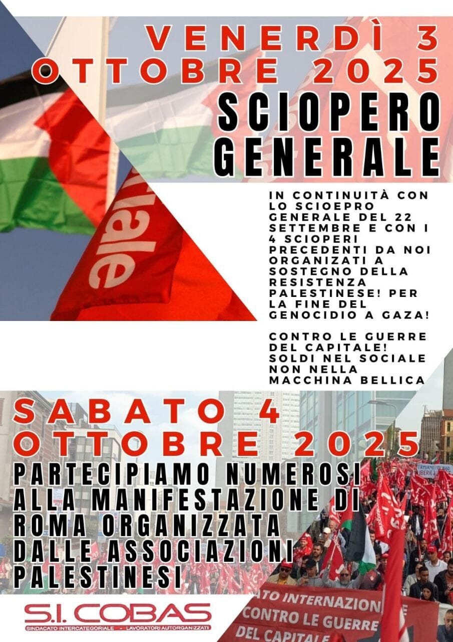 Sciopero del 3 ottobre, volantino