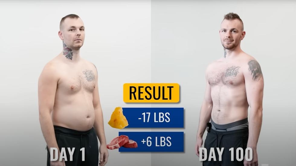 before and after 100 days dumbbell plan