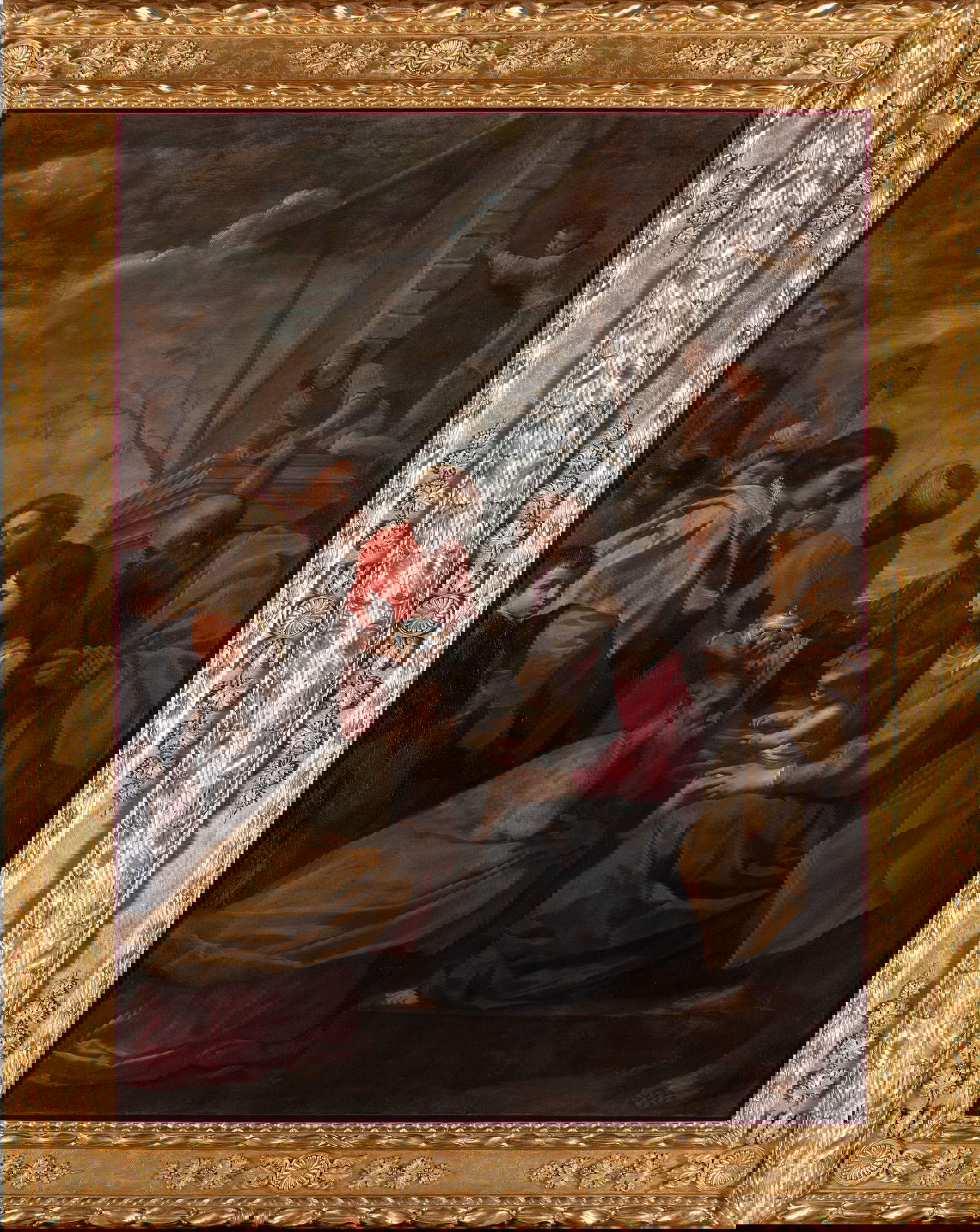 Simone Cantarini, Adorazione dei Magi (1628-1630 circa; olio su tela, 208,5 × 154,5 cm; Bologna, UniCredit Art Collection, Quadreria di Palazzo Magnani)