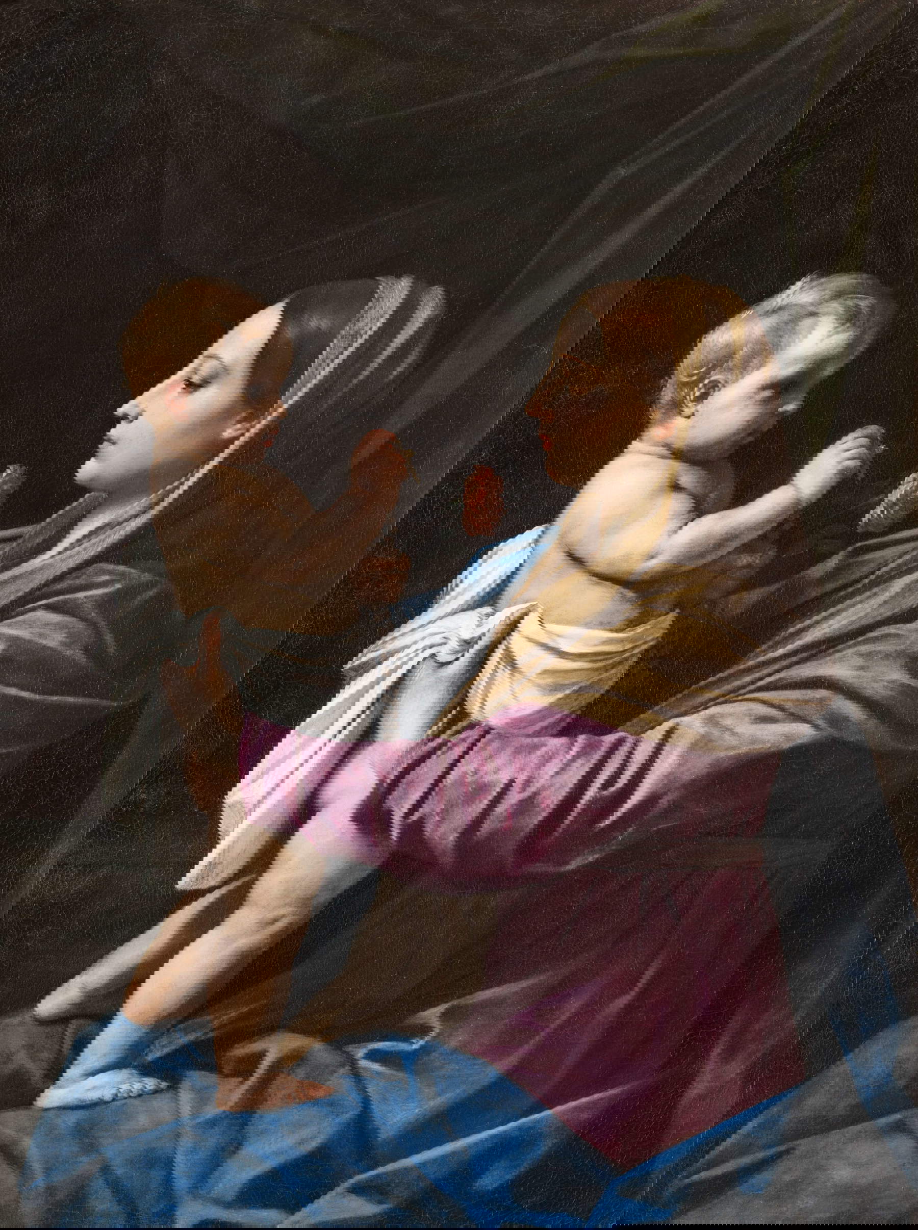 Simone Cantarini, Madonna della rosa (1642; olio su tela, 127,8 × 96,3 cm; Milano, Collezione Tommaso Caprotti)