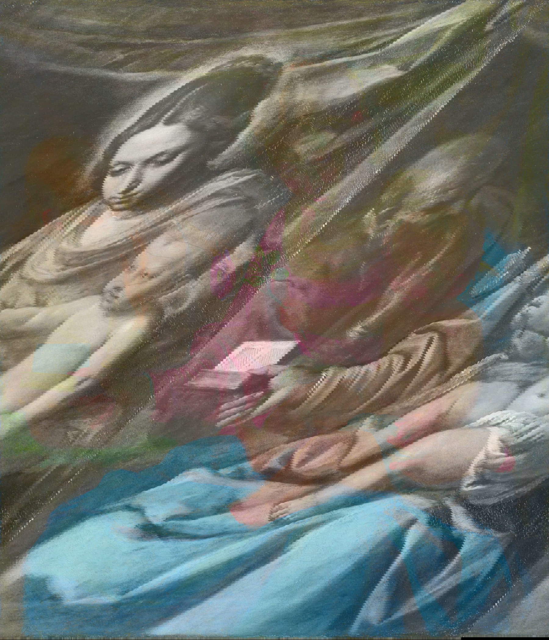 Simone Cantarini, Sacra Famiglia (1640-1642 circa; olio su tela, 65 × 53 cm; Roma, Galleria Colonna, inv. 46)