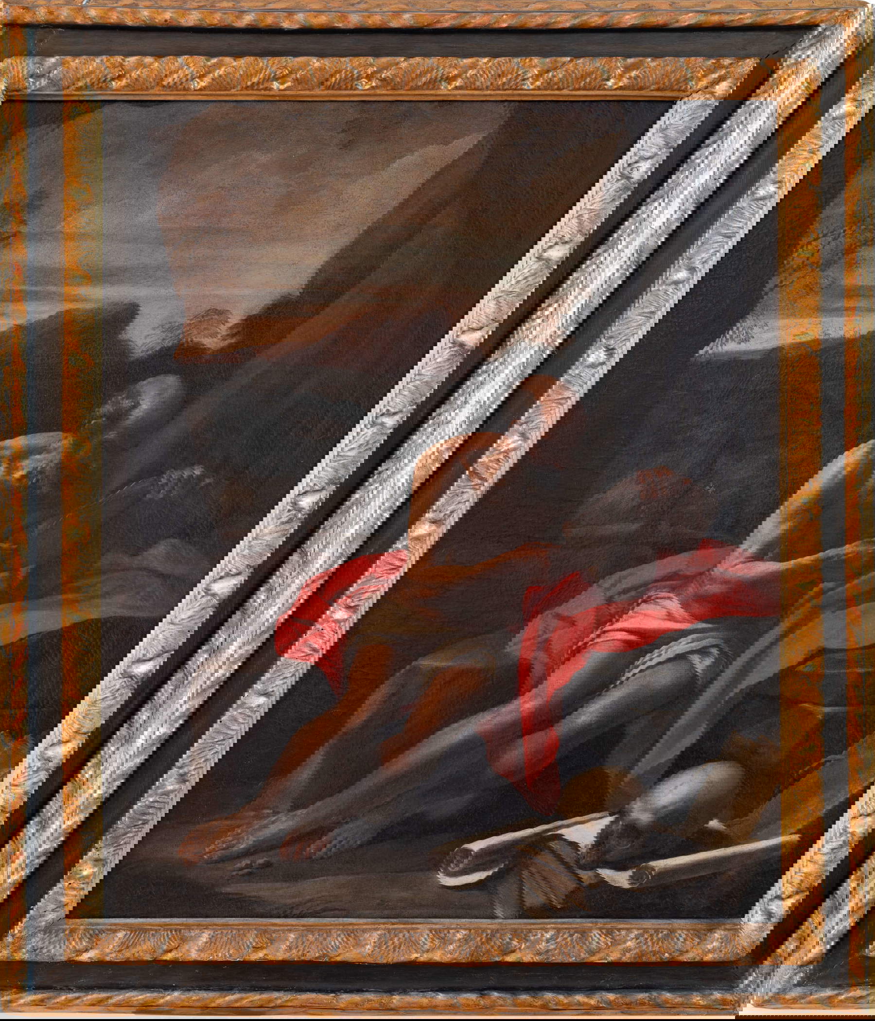 Simone Cantarini, San Girolamo in lettura nel deserto (1635-1640; olio su tela, 85 × 60 cm; Pesaro, collezione privata)