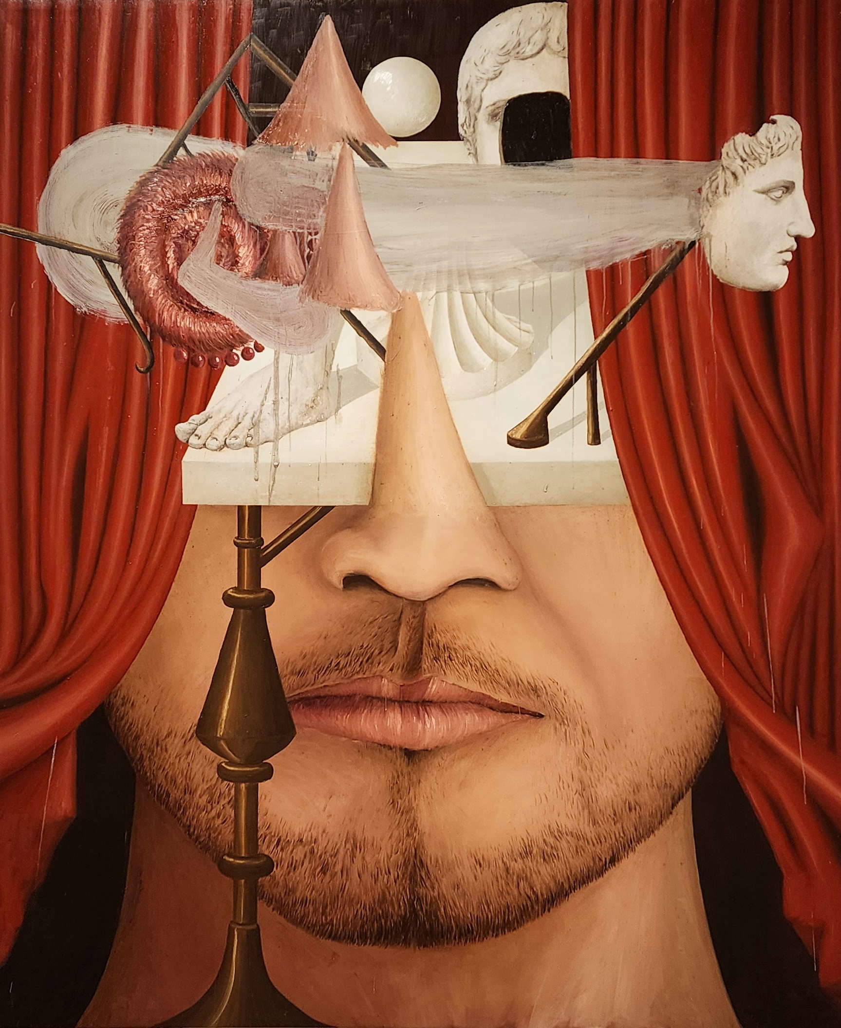 Siro Cugusi, Antinomie (2025; olio su tela, 195 x 161,5 cm)