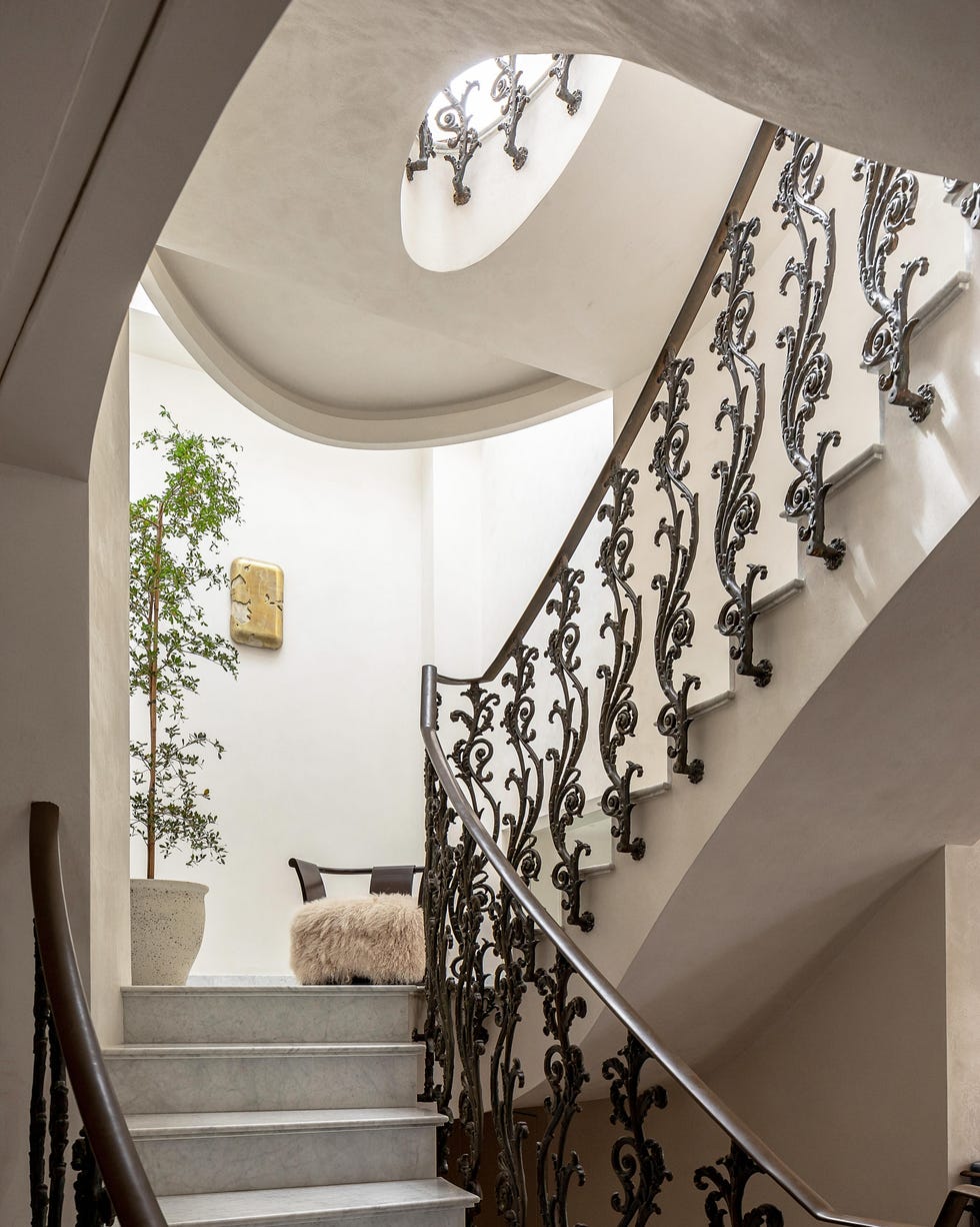 staircase with skylight