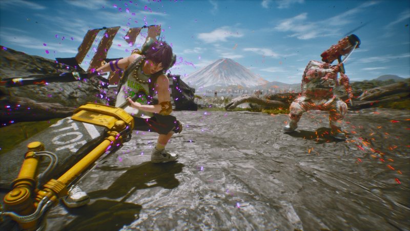 Due personaggi di Let It Die: Inferno si scontrano