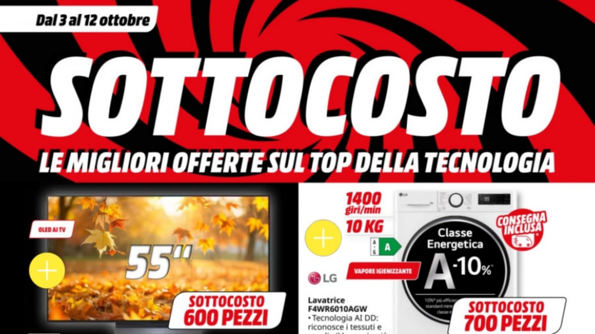 Volantino MediaWorld al 12 ottobre: scopri il Sottocosto