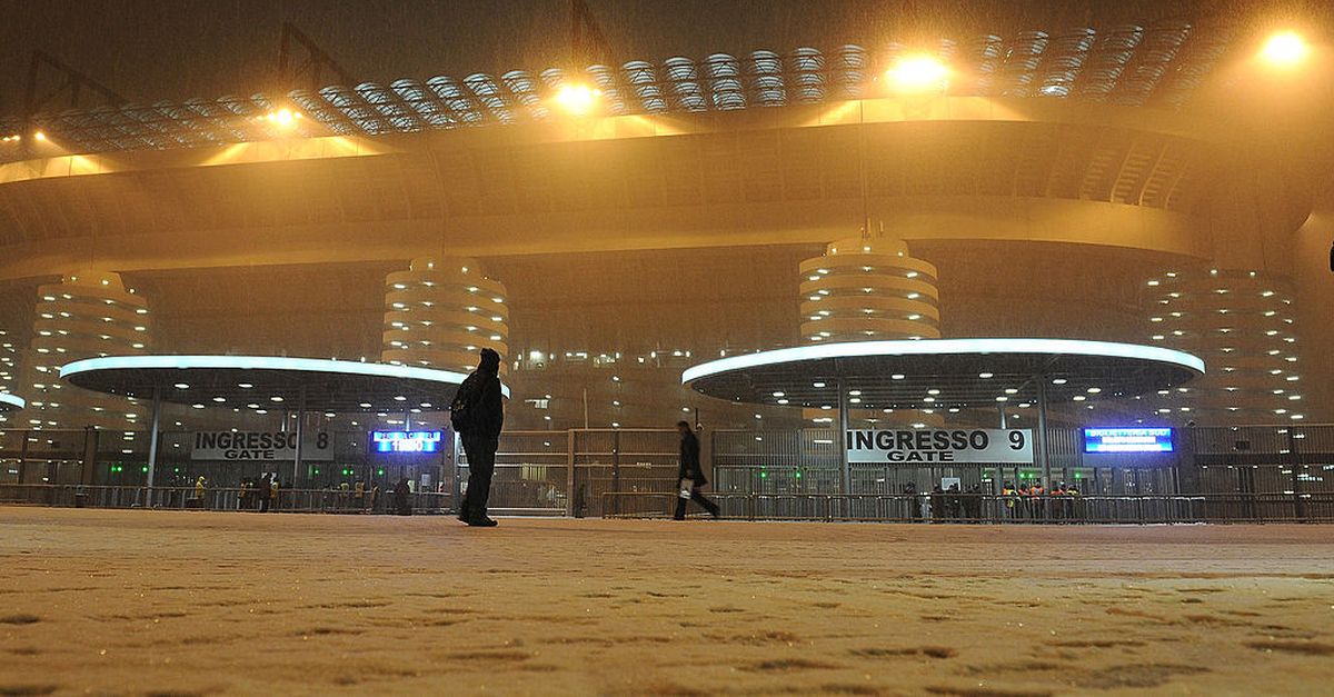 Rischio neve per Inter-Milan, San Siro potrebbe imbiancarsi come nel 2013