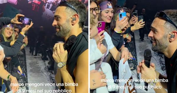 Marco Mengoni scende dal palco per una piccola fan: il video