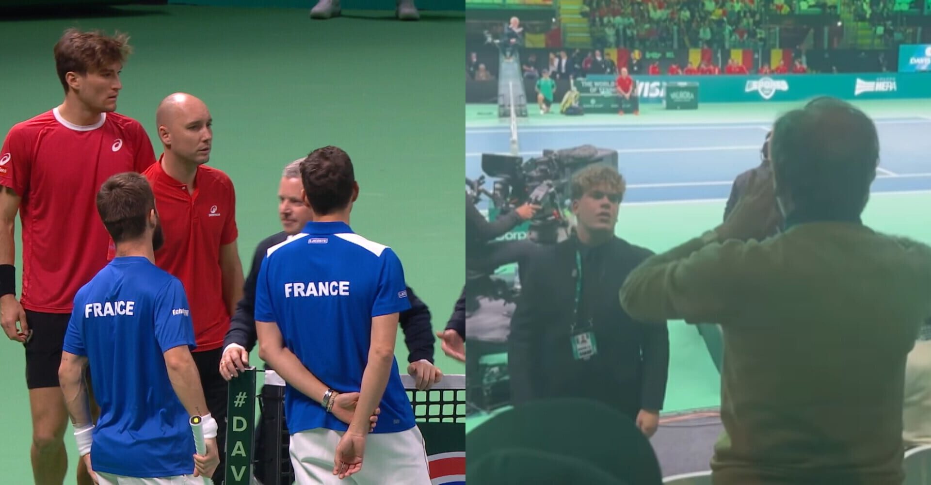 Coppa Davis, Francia-Belgio inizia in ritardo. Tifoso furioso sugli spalti: "Chiamate la polizia"