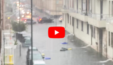 nubifragio a Siracusa, città allagata da un violento temporale, il video