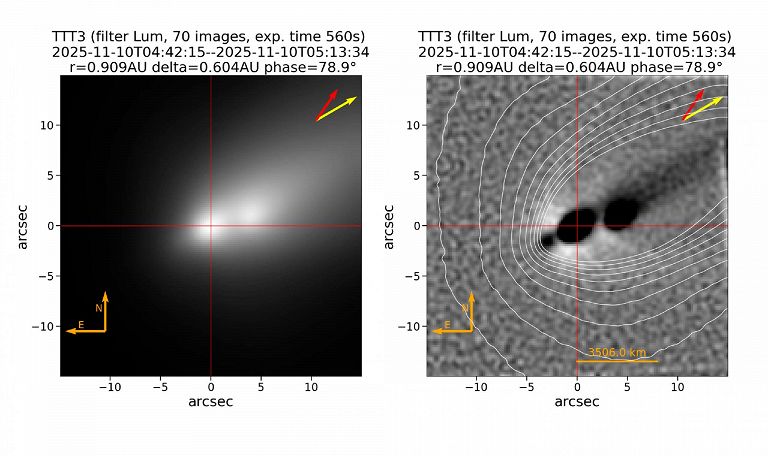 Frammentazione della cometa C/2025 K1 (Atlas)