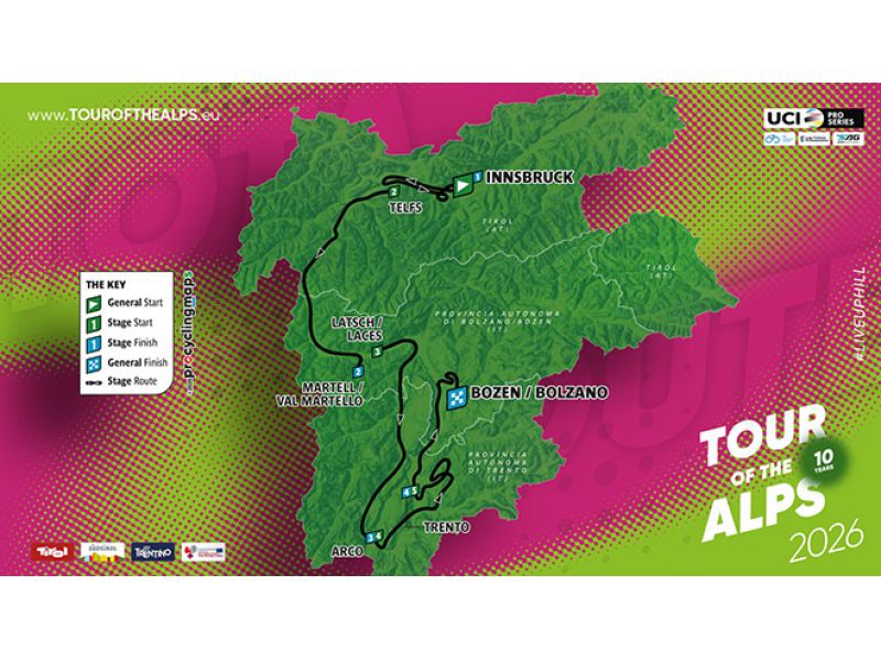 TOUR OF THE ALPS. L'EDIZIONE DEL DECENNALE TOCCA LE 3 "CAPITALI" DELL'EUREGIO... E ASSEGNA ABBUONI IN SALITA! GALLERY