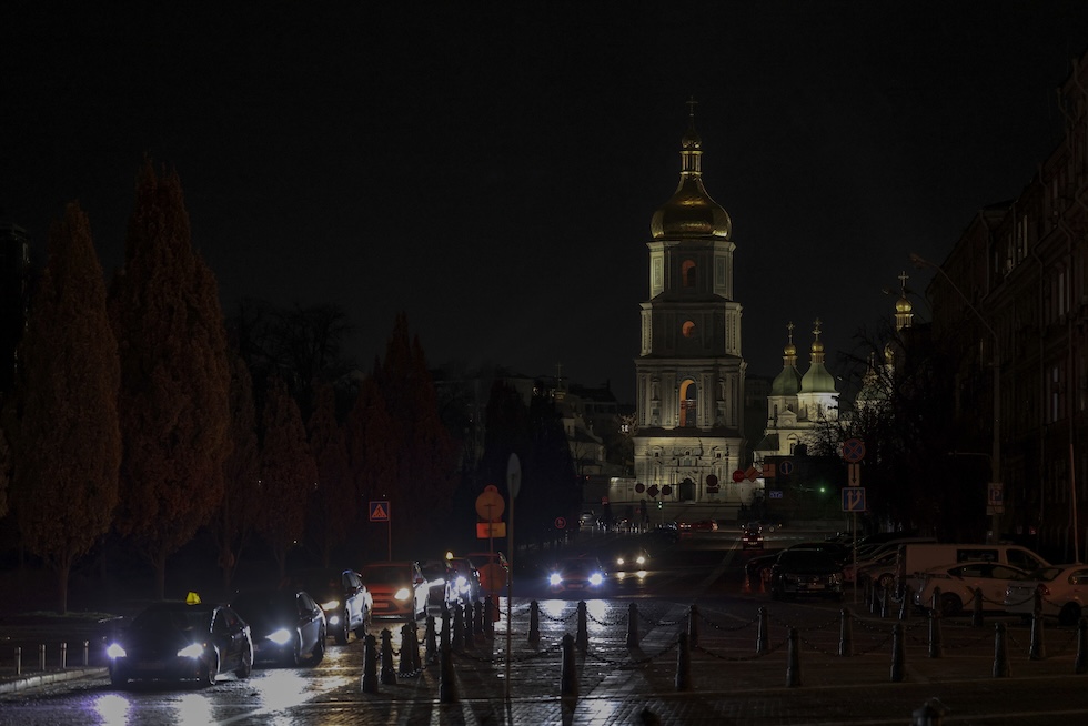 Kiev durante il blackout del 14 novembre 