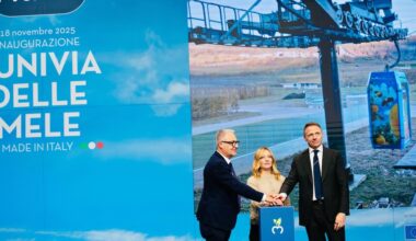 È stata inaugurata la Funivia delle Mele, che porta sottoterra le mele della Val di Non