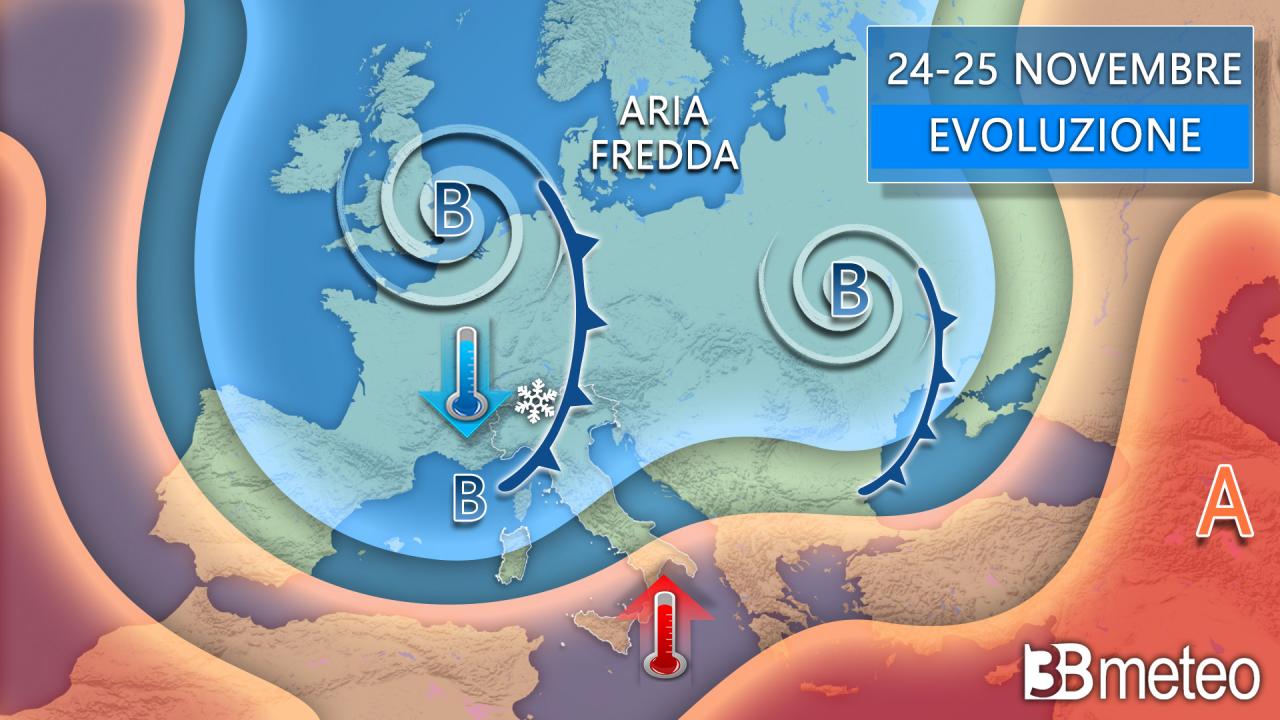 Prossima settimana con vortice freddo recidivo, rischio neve a quote molto basse lunedì « 3B Meteo