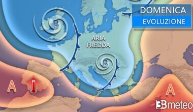 Meteo domenica - Vortice freddo in allontanamento ma arriva una perturbazione atlantica con neve fino a bassa quota. Ecco dove « 3B Meteo
