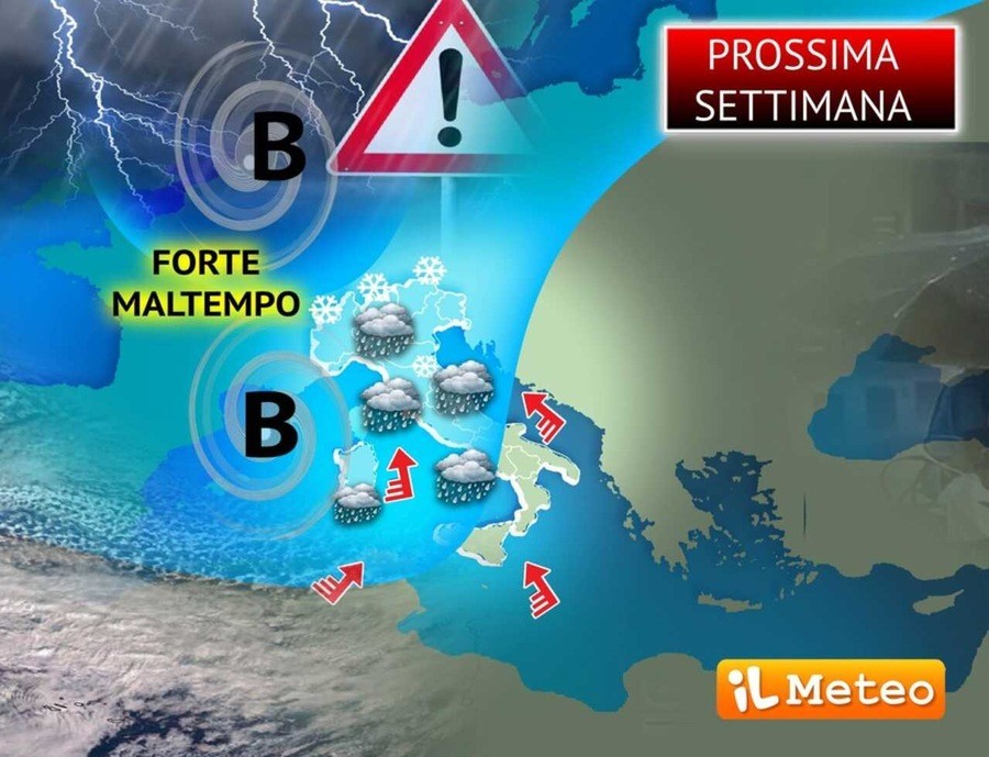 Prossima Settimana, avvio Invernale con piogge e nevicate, gli aggiornamenti
