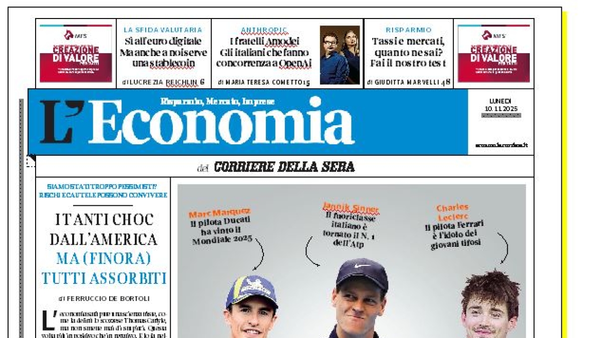 La riorganizzazione di Campari, record di vendite per MG Motors Su L’Economia in edicola lunedì