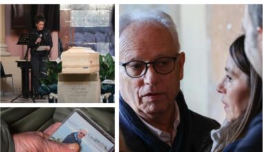 Funerali di Ettore Pausini, zio di Laura, investito a Bologna. La cantante non c'è, padre e sorella sì: «Qui per dimostrare il nostro affetto»