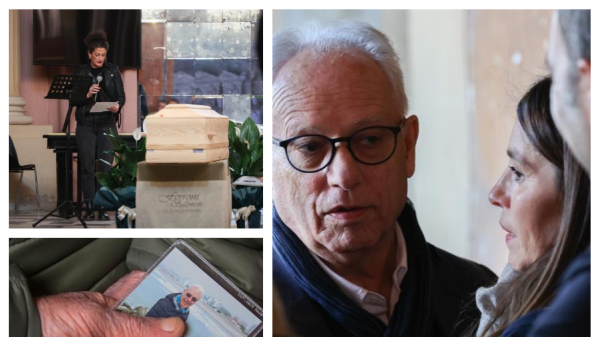 Funerali di Ettore Pausini, zio di Laura, investito a Bologna. La cantante non c'è, padre e sorella sì: «Qui per dimostrare il nostro affetto»