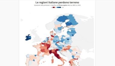 Pil pro capite, la mappa che spiega il crollo dei redditi in Italia nell’ultimo decennio