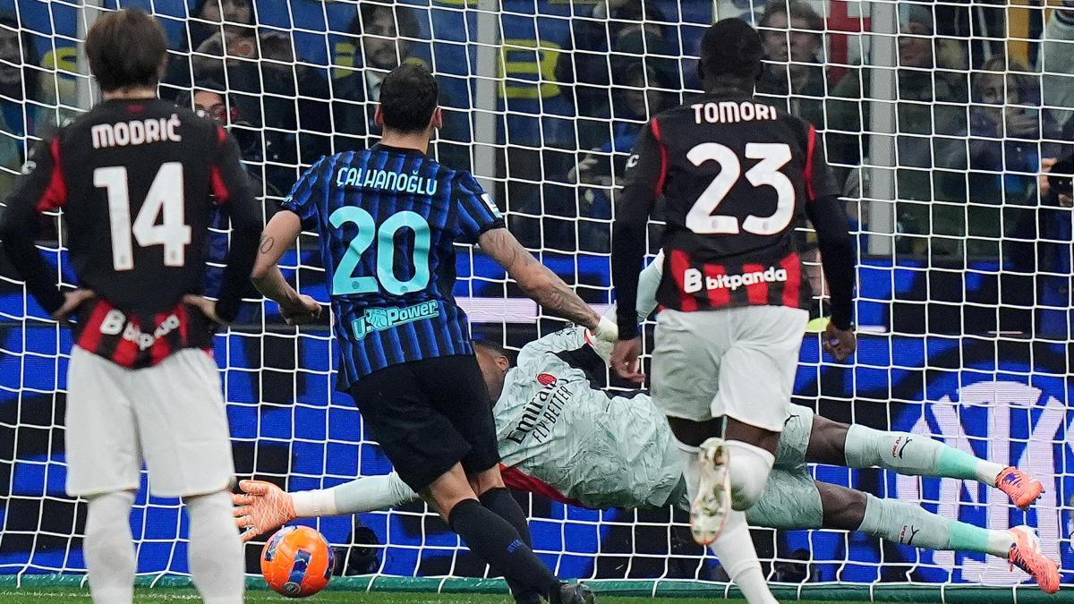 Rigore sbagliato da Calhanoglu nel derby contro il Milan: la coincidenza con il Napoli