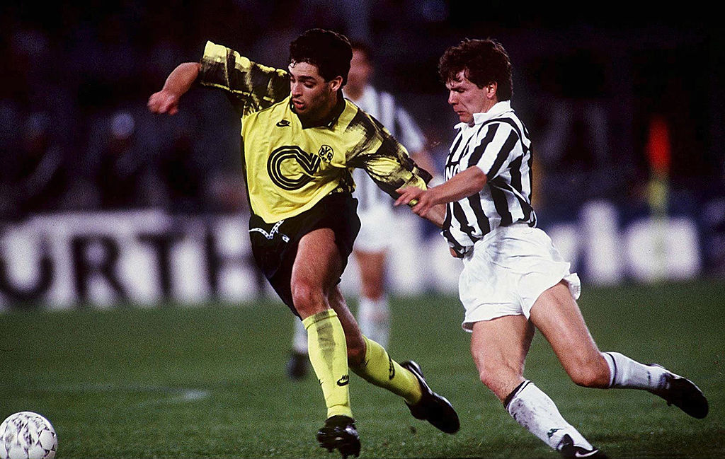 ITALY - MAY 19: FUSSBALL: Finale UEFA - CUP JUVENTUS TURIN - BORUSSIA DORTMUND 3:0 19.05.93, Ned ZELIC/Andreas MOELLER (Photo by Bongarts/Getty Images)