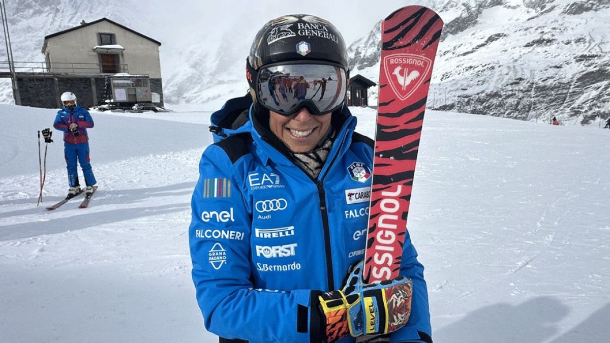 Federica Brignone è tornata sugli sci a Cervinia a 237 giorni dal grave infortunio