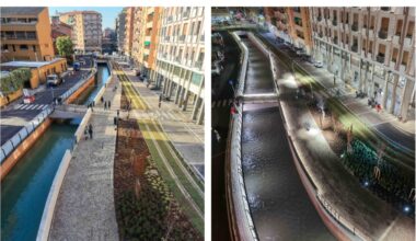 Bologna ha i suoi «Navigli»: ecco la nuova via Riva Reno dopo lo scoperchiamento del canale e finiti i lavori del tram. Lepore: «Uno spazio per le famiglie»