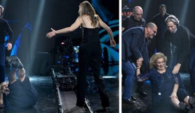 la cantante inciampa nel binario maledetto e scattano i soccorsi