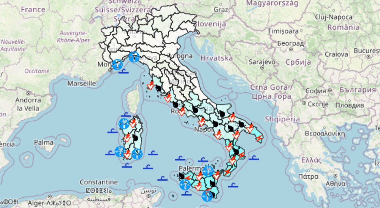 dalla Sicilia al Lazio, ecco dove è atteso il maltempo