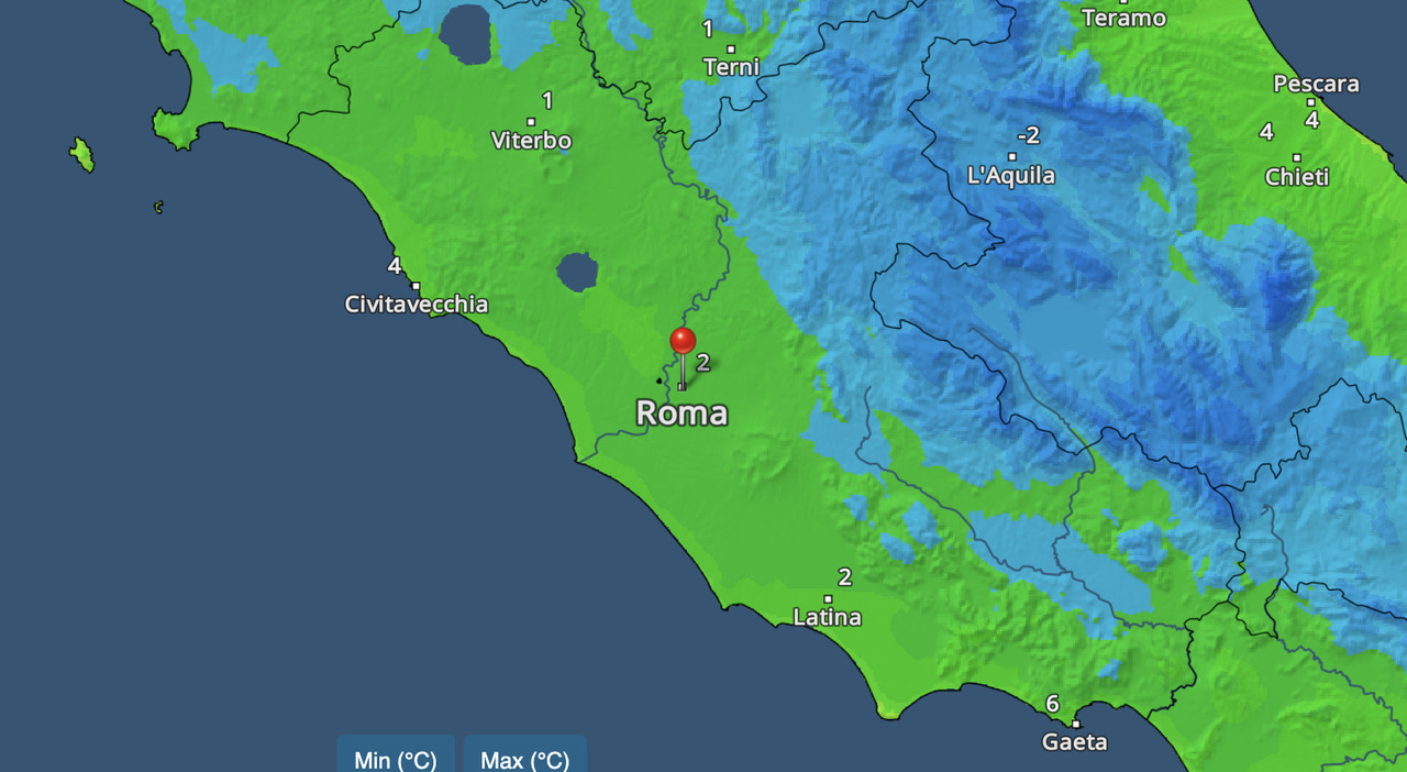Freddo invernale in arrivo a Roma, temperature giù fino a 2 gradi con il vortice dalla Scandinavia: ecco quando