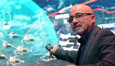 Il CEO di Leonardo Roberto Cingolani presenta il &lsquo;Michelangelo Project - The Security Dome&rsquo; presso le Officine Farneto, Roma , 7 novembre 2025 ANSA/FABIO CIMAGLIA (NPK)