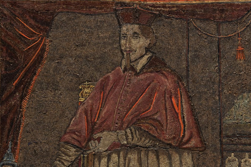 Al Mudec un ritratto del cardinale Rospigliosi fatto di piume