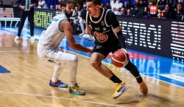 Alibegovic in azione contro Cantù (foto APU)