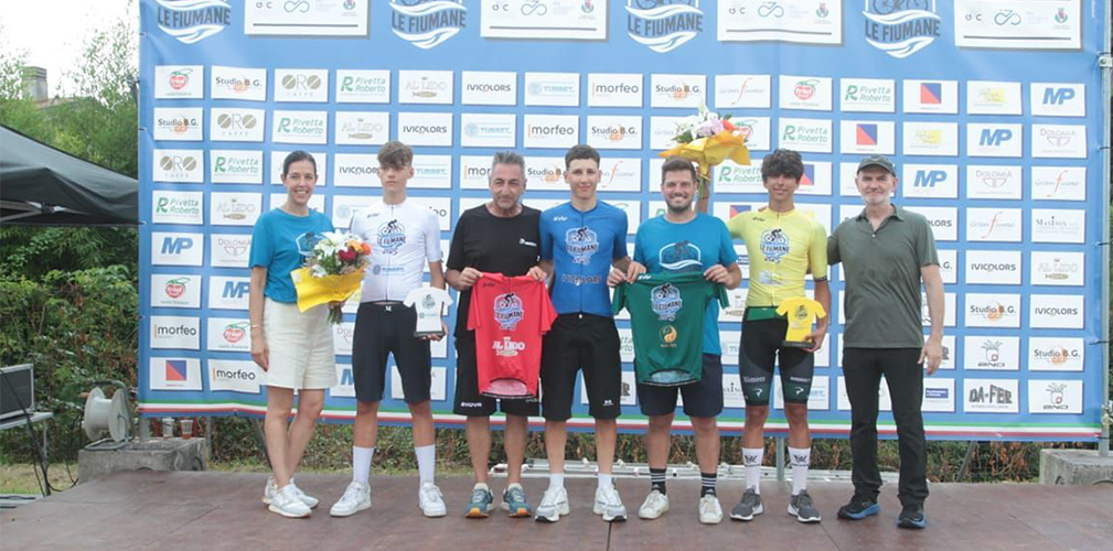 Il podio de Le Fiumane, corsa a tappe vinta da Andrea Endrizzi su Zanei e Brustia