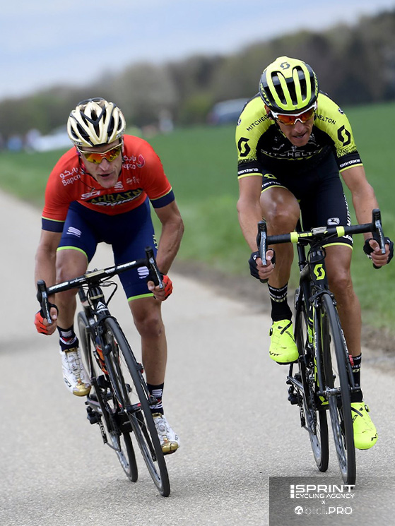 Enrico insieme a Kreuziger in un'Amstel. Oggi i due sono colleghi nello stesso team