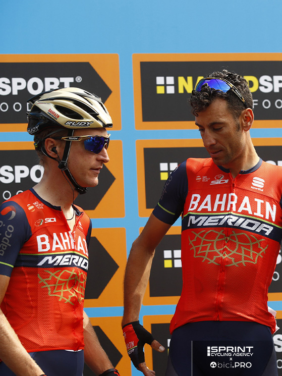 Insieme a Nibali. In quegli anni la Bahrain aveva una forte impronta italiana