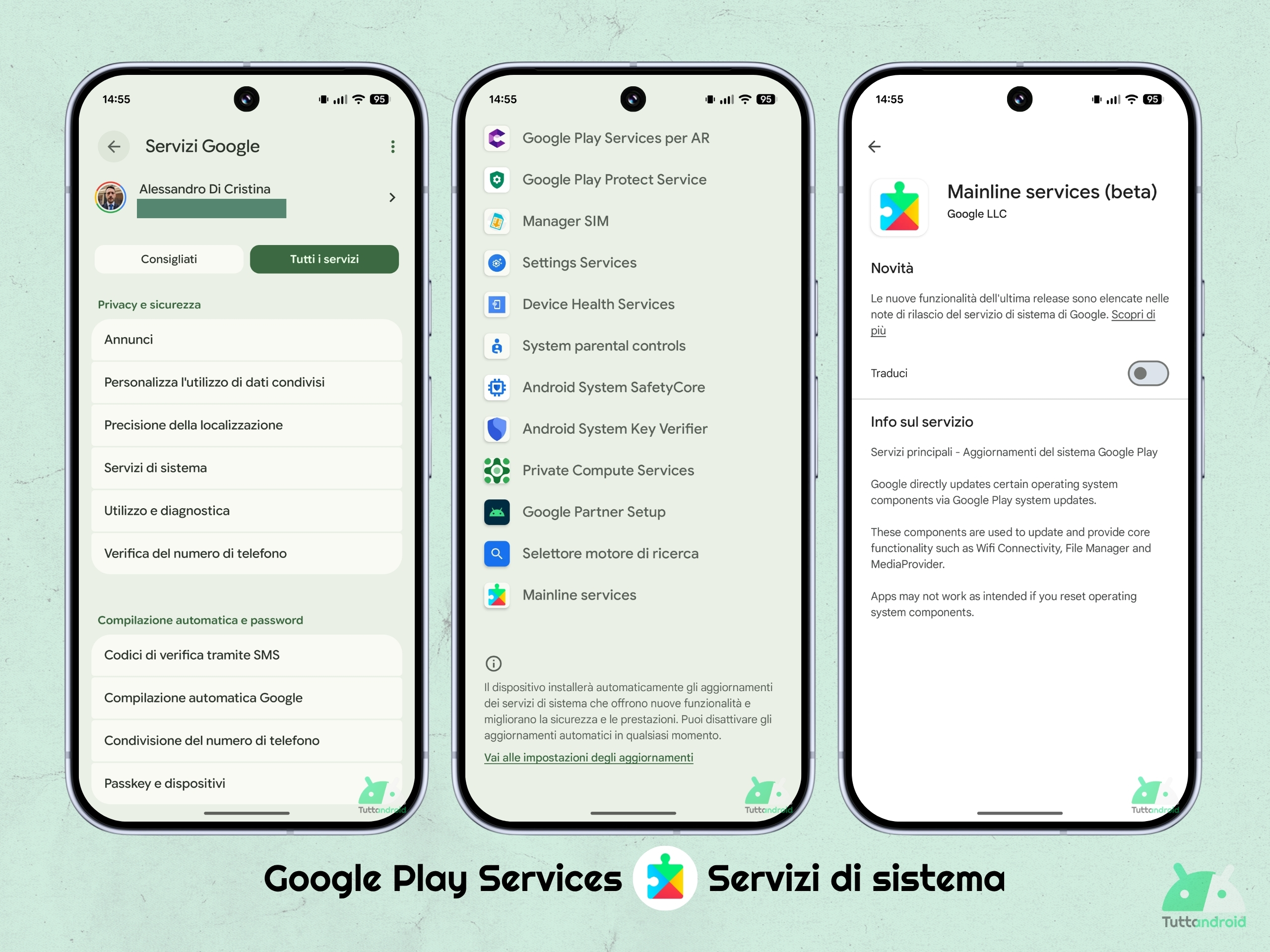 Google Play Services - nuovo servizio di sistema Mainline services